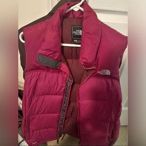 The Northface pink puffer vest jacket